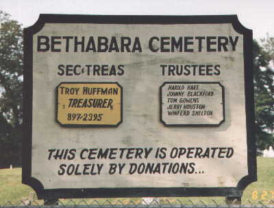 Bethabra Cemetery Sign